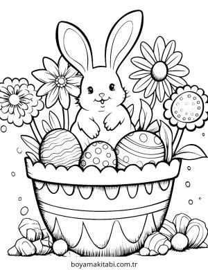 Easter boyama sayfası – çizgi film temalı, basit çizim