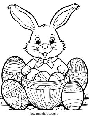 Easter boyama sayfası – el becerilerini geliştirir, boyama çalışması