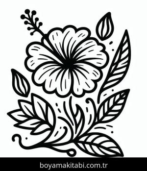 Ebegümeci boyama sayfası – el becerilerini geliştirir, boyama çalışması