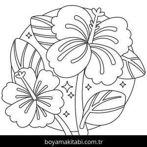 Ebegümeci boyama sayfası – çizgi film temalı, basit çizim