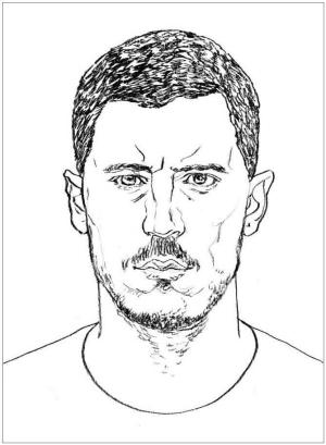 Eden Hazard boyama sayfası,  coloring page, Eden Hazard’ın Yüzü, 