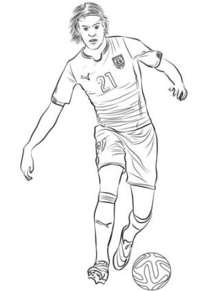 Edinson Cavani boyama sayfası,  coloring page, Edinson Cavani Topu Vuruyor, 