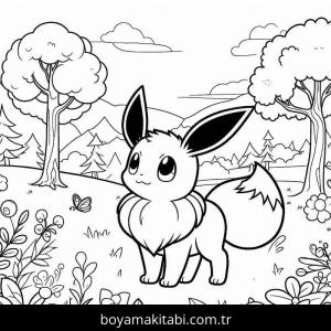 Eevee boyama sayfası – PDF indir, sevimli karakter