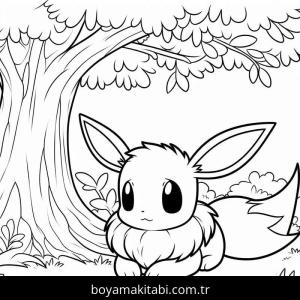 Eevee boyama sayfası – okul öncesi, evde etkinlik