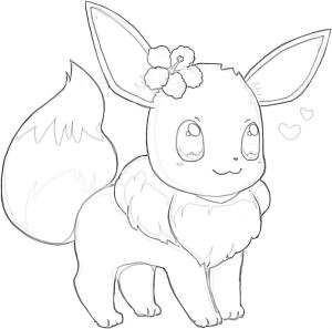 Eevee boyama sayfası,  coloring page, Güzel Eevee, 