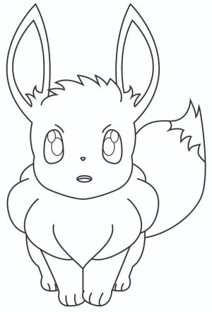 Eevee boyama sayfası,  coloring page, Çocuklar için Eevee resmi, 