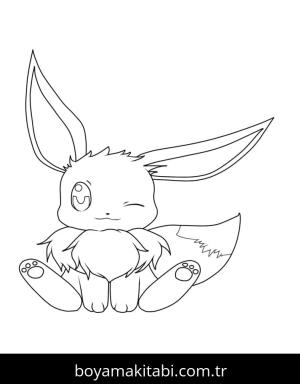 Eevee boyama sayfası – renkli çizimler, okul öncesi