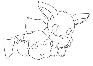 Eevee boyama sayfası,  coloring page, Pikachu ve Eevee, 