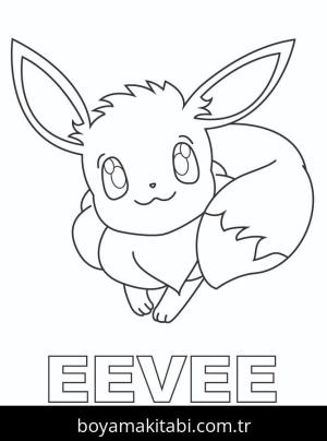 Eevee boyama sayfası – çizgi film temalı, basit çizim