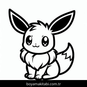 Eevee boyama sayfası – çocuk aktivitesi, PDF indir