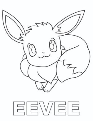 Eevee boyama sayfası,  coloring page, Küçük Eevee Pokémon, 