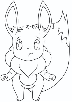 Eevee boyama sayfası,  coloring page, Eevee ayakta, 