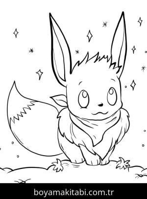 Eevee boyama sayfası – boyama çalışması, yaratıcılığı geliştirir