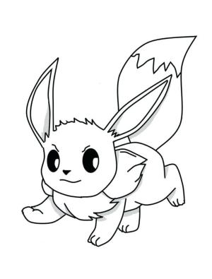 Eevee boyama sayfası,  coloring page, Eevee Koşuyor, 