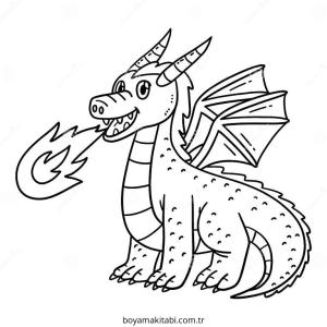 Ejderha boyama sayfası – boyama çalışması, yaratıcılığı geliştirir