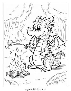 Ejderha boyama sayfası – el becerilerini geliştirir, boyama çalışması