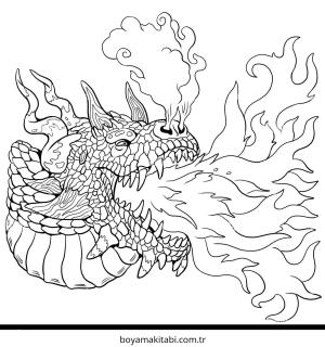 Ejderha boyama sayfası – ücretsiz yazdır, boyama etkinliği