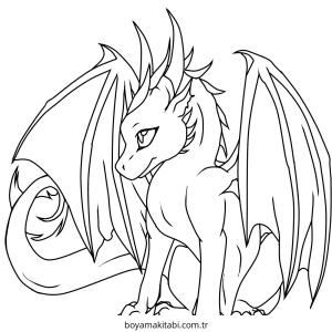 Ejderha boyama sayfası – boyama çalışması, yaratıcılığı geliştirir