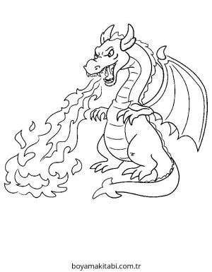 Ejderha boyama sayfası – eğlenceli etkinlik, el becerilerini geliştirir