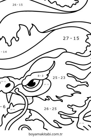 Ejderha boyama sayfası – çocuklar için, çizgi film temalı