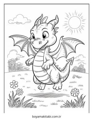 Ejderha boyama sayfası – keyifli zaman, renkli çizimler