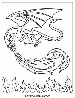 Ejderha boyama sayfası – sanatsal çalışma, çocuklar için