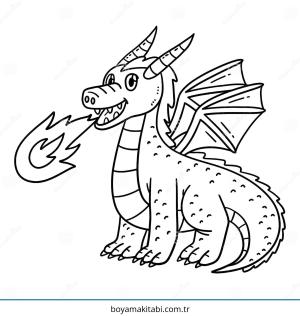 Ejderha boyama sayfası – el becerilerini geliştirir, boyama çalışması