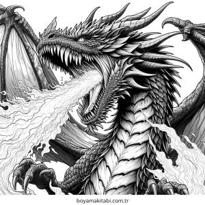 Ejderha boyama sayfası – okul öncesi, evde etkinlik