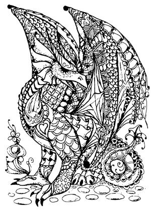 Ejderha boyama sayfası, Dragon coloring page, Sert Ejderha, 