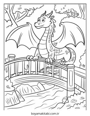 Ejderha boyama sayfası – eğitici aktivite, yaratıcılık
