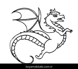 Ejderha boyama sayfası – sanatsal çalışma, çocuklar için