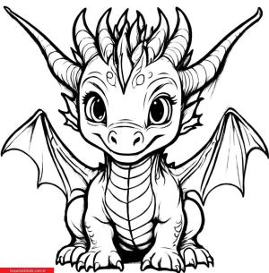 Ejderha boyama sayfası, Dragon coloring page, , 