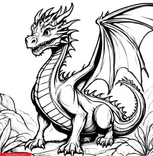 Ejderha boyama sayfası, Dragon coloring page, , 