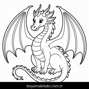 Ejderha boyama sayfası – eğlenceli etkinlik, el becerilerini geliştirir