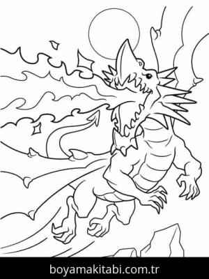 Ejderha boyama sayfası – eğlenceli etkinlik, el becerilerini geliştirir
