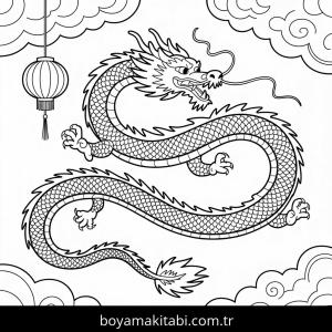 Ejderha boyama sayfası – PDF indir, sevimli karakter