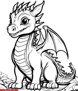 Ejderha boyama sayfası, Dragon coloring page, , 