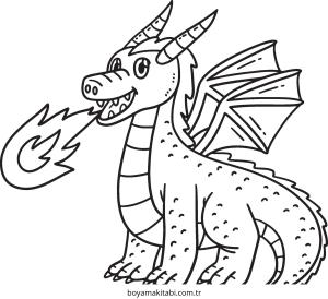 Ejderha boyama sayfası – renkli çizimler, okul öncesi