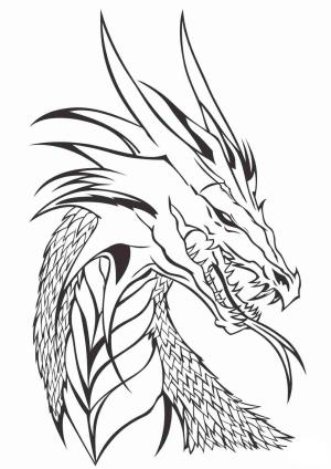 Ejderha boyama sayfası, Dragon coloring page, Ejderha Kafası, 