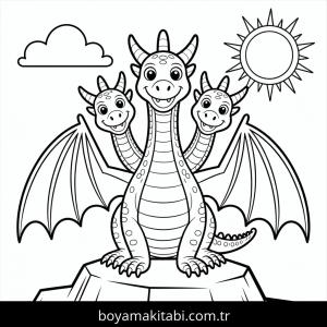 Ejderha boyama sayfası – keyifli zaman, renkli çizimler