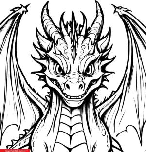 Ejderha boyama sayfası, Dragon coloring page, , 