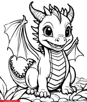 Ejderha boyama sayfası, Dragon coloring page, , 