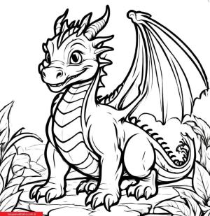 Ejderha boyama sayfası, Dragon coloring page, , 