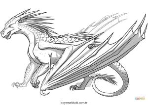 Ejderha boyama sayfası – kolay boyama, eğitici aktivite