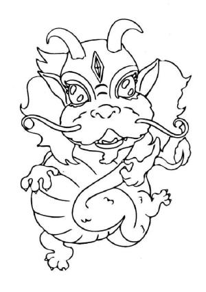 Ejderha boyama sayfası, Dragon coloring page, Çin Ejderhası Çizimi, 