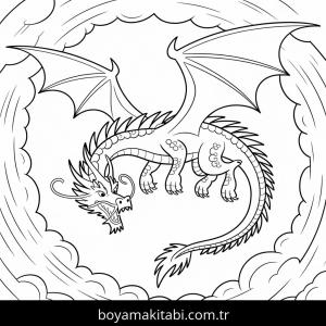 Ejderha boyama sayfası – eğitici aktivite, yaratıcılık