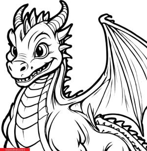 Ejderha boyama sayfası, Dragon coloring page, , 