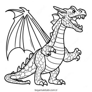 Ejderha boyama sayfası – el becerilerini geliştirir, boyama çalışması