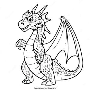 Ejderha boyama sayfası – sanatsal çalışma, çocuklar için