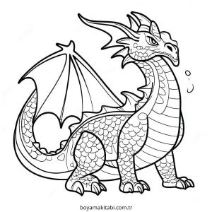 Ejderha boyama sayfası – çocuk aktivitesi, PDF indir